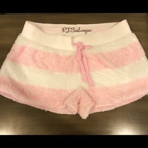 PJ Salvage Pink Stripe Fuzzy shorts